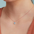 Toss the Evil Eye 925 Silver Necklace in Rose Gold