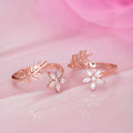 925 Sterling Silver Touch of nature Rose Gold 925 Silver Toe Ring for Women – Zavya