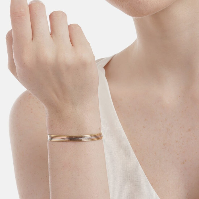 Tranquil Harmony 925 Sterling Silver Tri-Color Plated Bracelet