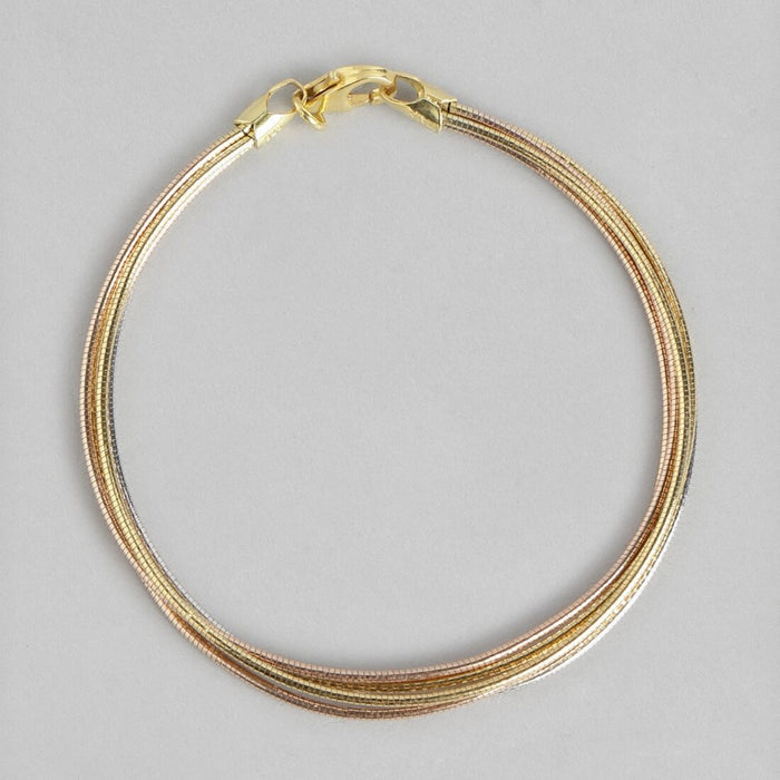 Tranquil Harmony 925 Sterling Silver Tri-Color Plated Bracelet