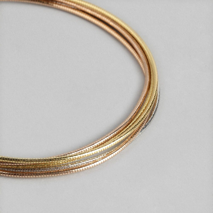 Tranquil Harmony 925 Sterling Silver Tri-Color Plated Bracelet