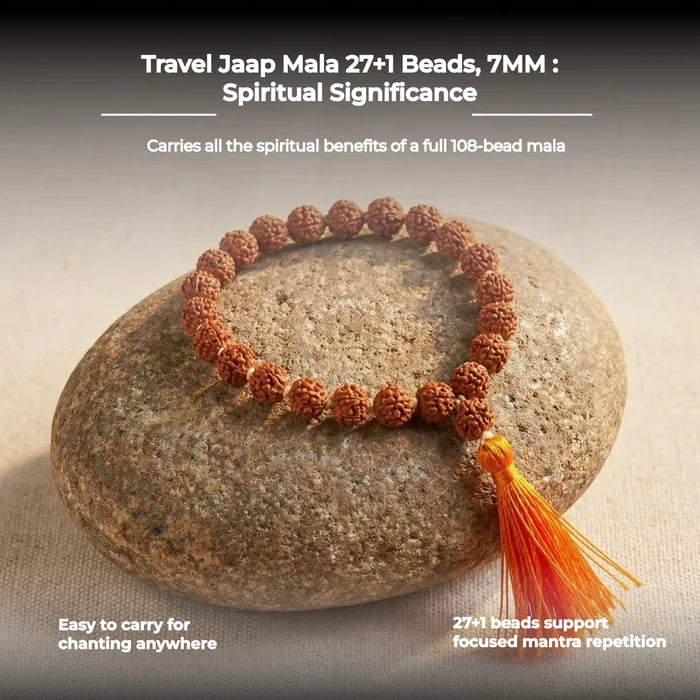 Travel Jaap Mala 27+1 Beads, 7MM - view 4