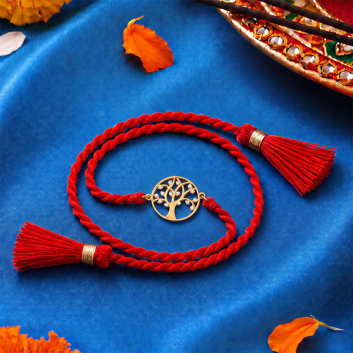 Tree of Life Gold plated Silver Rakhi for Bhai