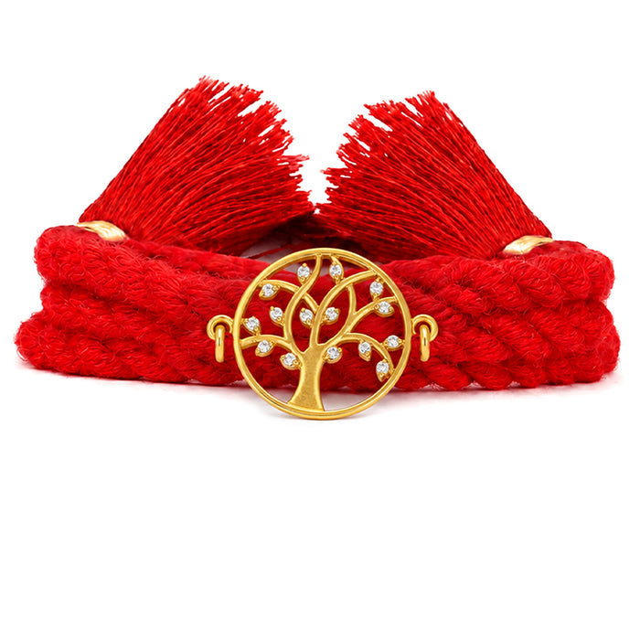 Tree of Life Gold plated Silver Rakhi for Bhai