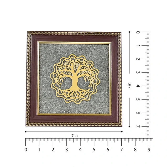 Tree of Life Raw Pyrite Frame | Symbol for Growth & Connection - view 2