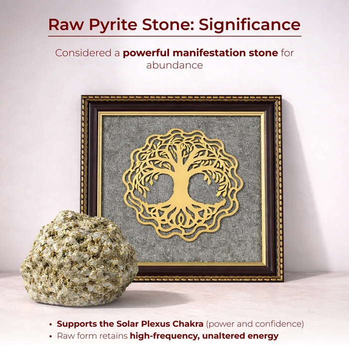 Tree of Life Raw Pyrite Frame | Symbol for Growth & Connection - view 4