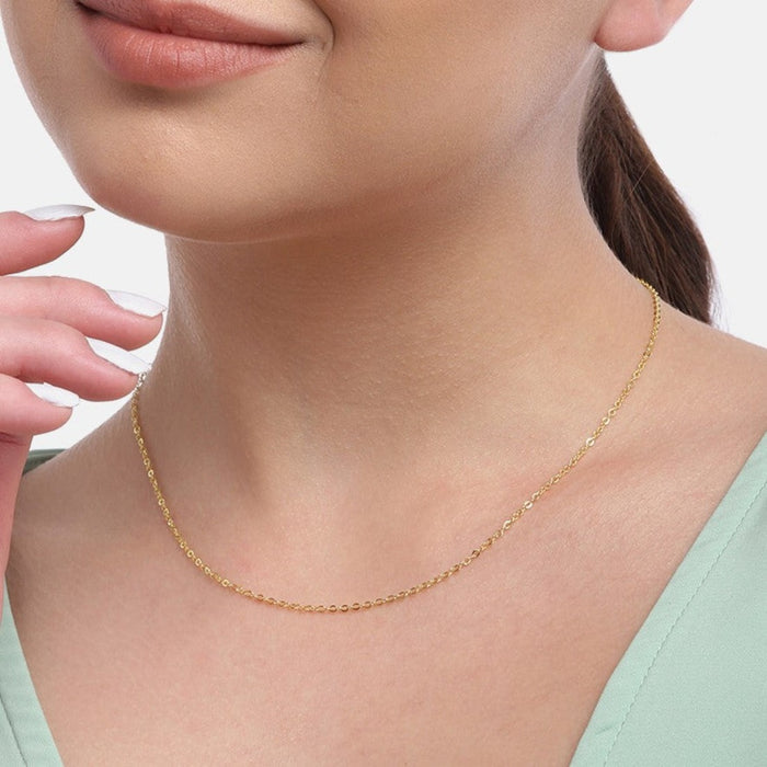 Trendy 925 Sterling Silver Cable Chain in Gold Plating