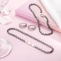 Trendy CZ Rhodium Plated 925 Sterling Silver Jewellery Set
