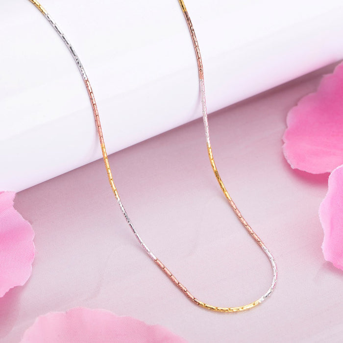 Tri-Tone Elegance Triple-Plated 925 Sterling Silver Chain