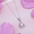 Triangle Sparkle Rhodium Plated 925 Sterling Silver Pendant