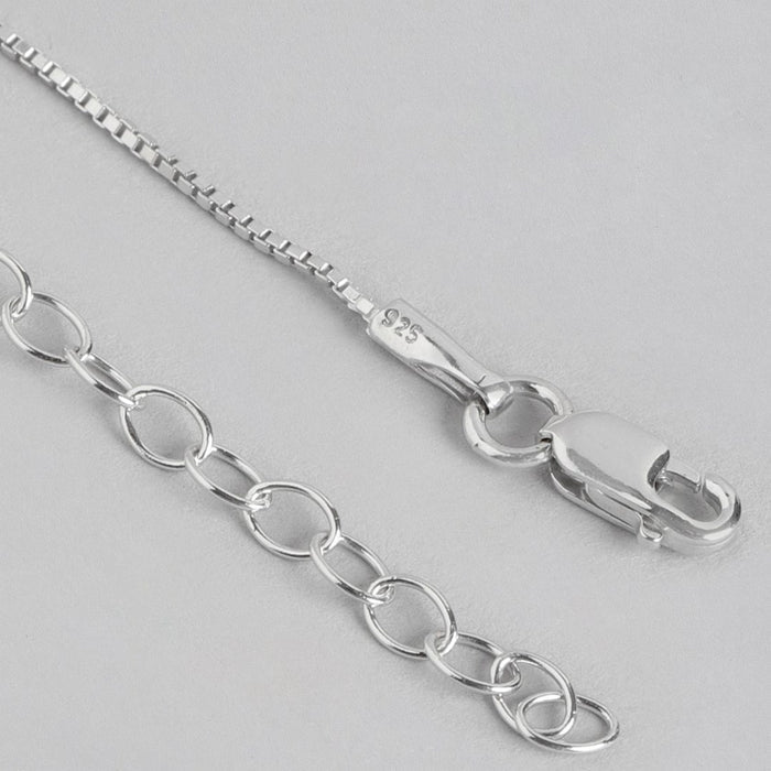 Triangular Elegance Rhodium-Plated Sterling Silver CZ Pendant with Chain