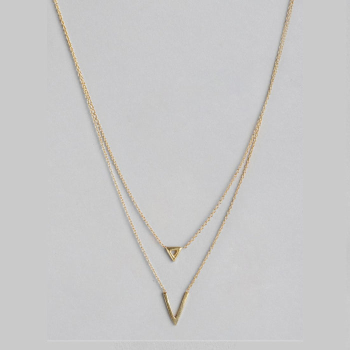 Triangular Gleam 925 Sterling Silver Gold-Plated Link Chain Necklace