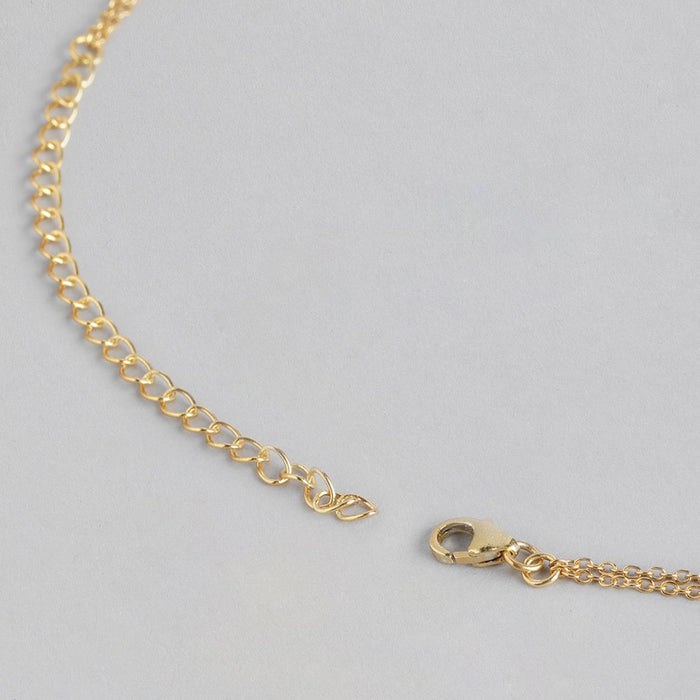 Triangular Gleam 925 Sterling Silver Gold-Plated Link Chain Necklace