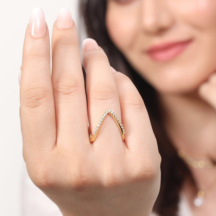 Tricolor Sparkle One Line CZ 925 Sterling Silver Vanki Rings