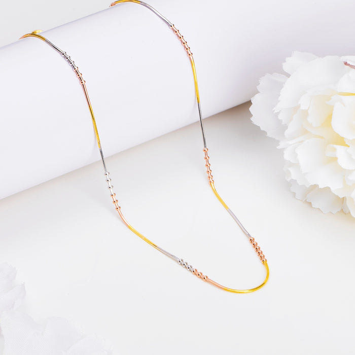 Trilogy of Radiance Triple Tone Plated 925 Sterling Silver Chain