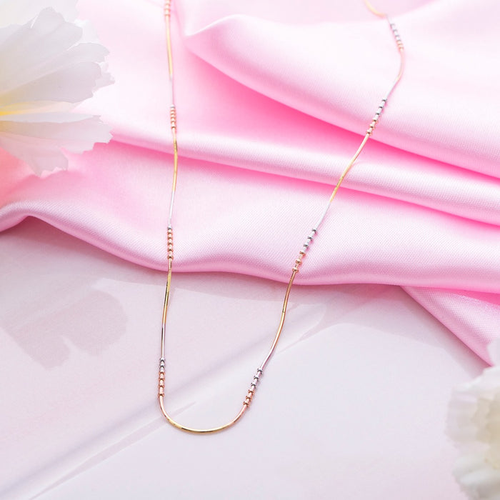 Trilogy of Radiance Triple Tone Plated 925 Sterling Silver Chain