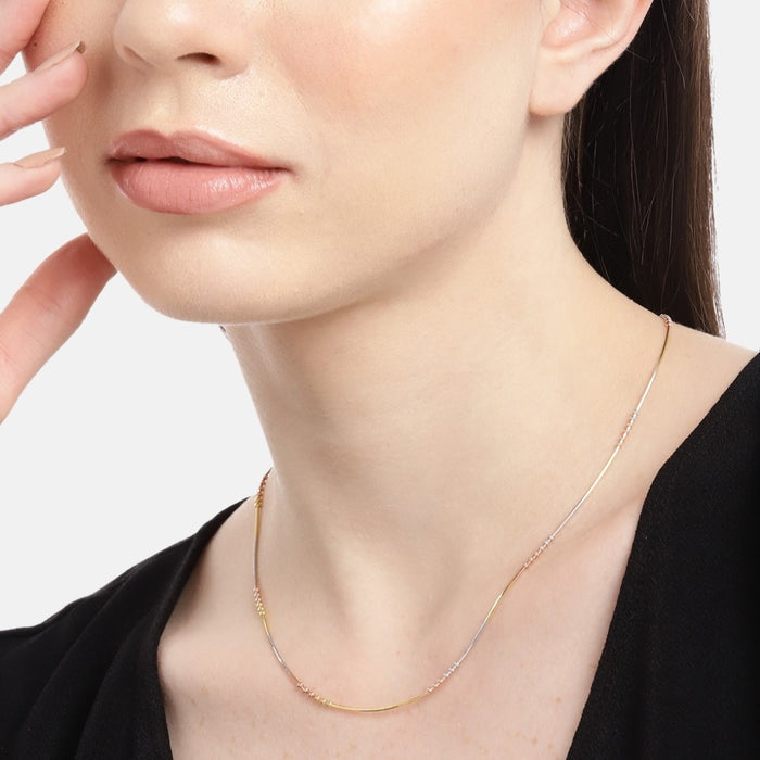 Trilogy of Radiance Triple Tone Plated 925 Sterling Silver Chain