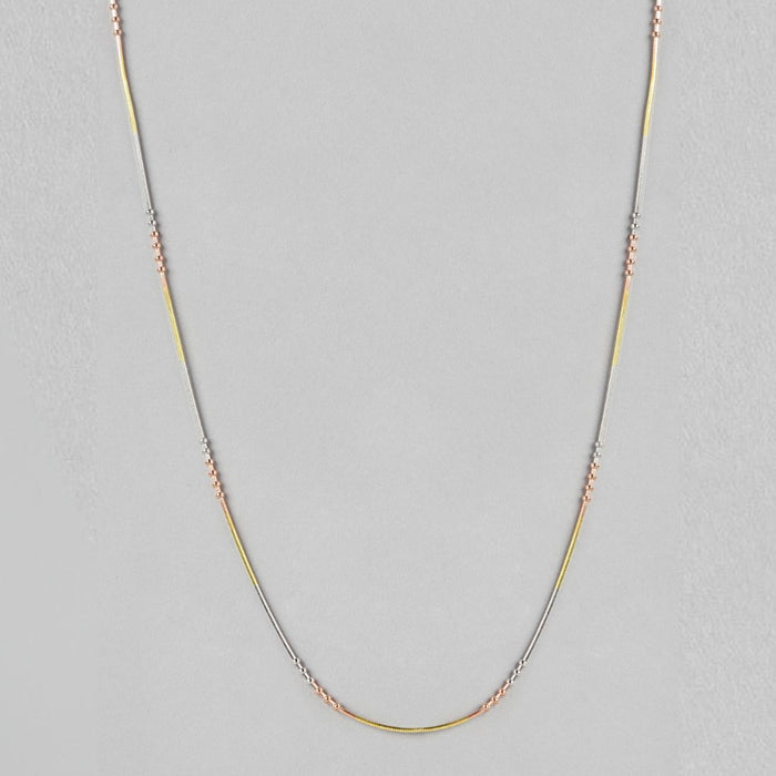 Trilogy of Radiance Triple Tone Plated 925 Sterling Silver Chain