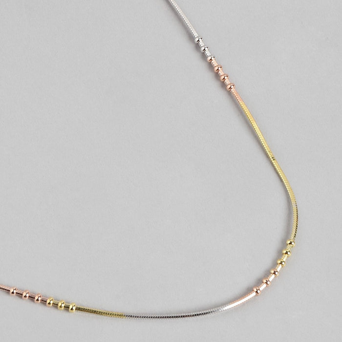Trilogy of Radiance Triple Tone Plated 925 Sterling Silver Chain