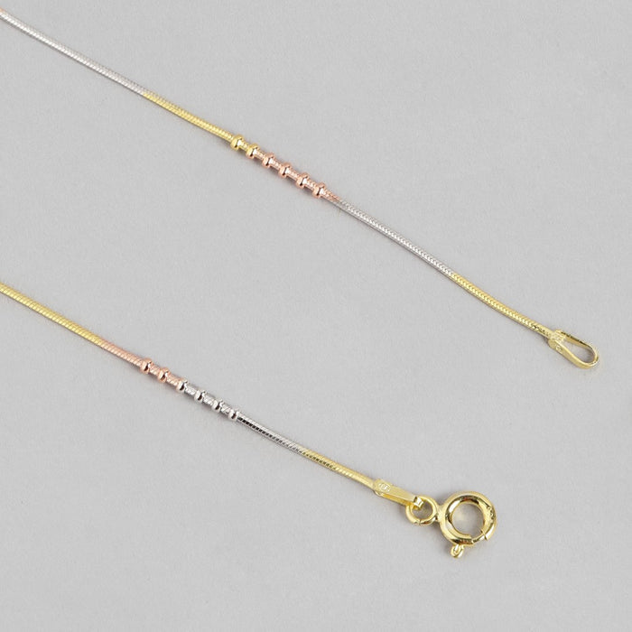 Trilogy of Radiance Triple Tone Plated 925 Sterling Silver Chain