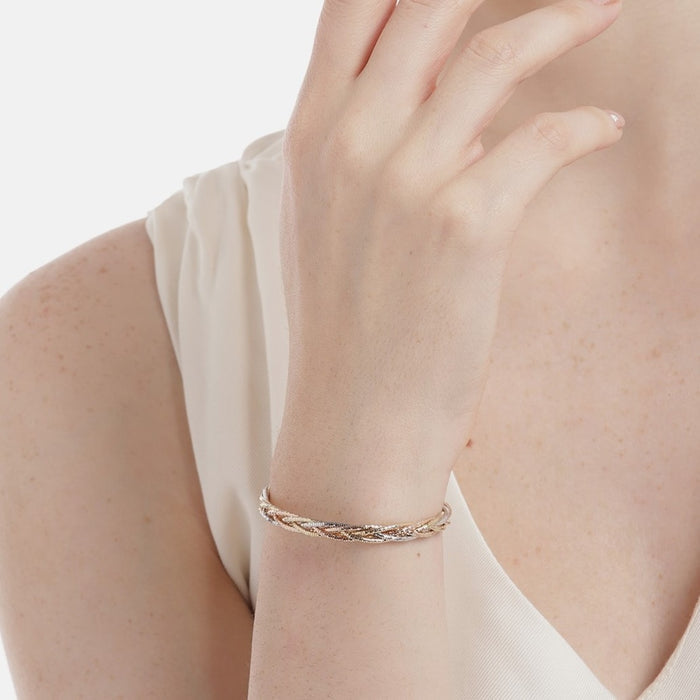Trinity Harmony 925 Sterling Silver Tri-Color Plated Bracelet