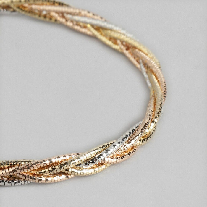 Trinity Harmony 925 Sterling Silver Tri-Color Plated Bracelet