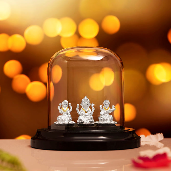 Trinity of Divine Elegance Rhodium-Plated 999 Sterling Silver Idol Ensemble
