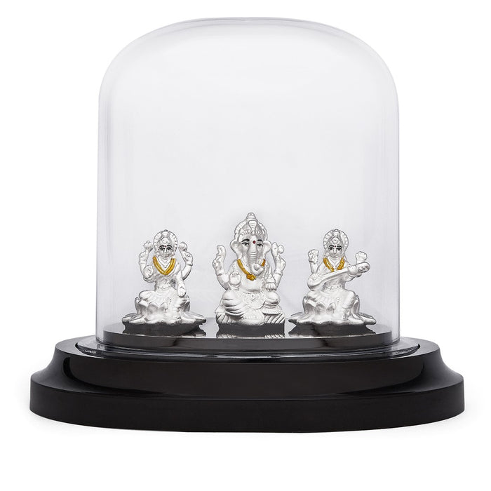 Trinity of Divine Elegance Rhodium-Plated 999 Sterling Silver Idol Ensemble