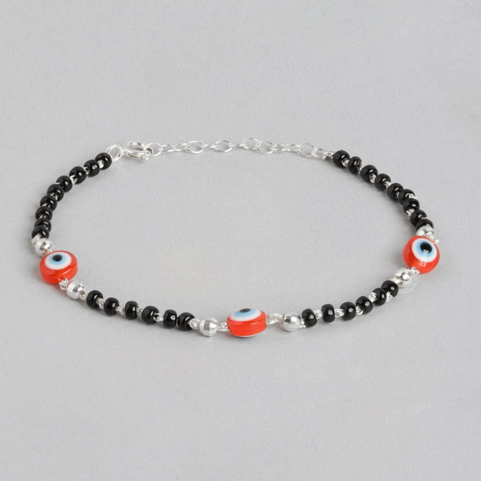 Triple Evil Eye 925 Sterling Silver Beaded Bracelet