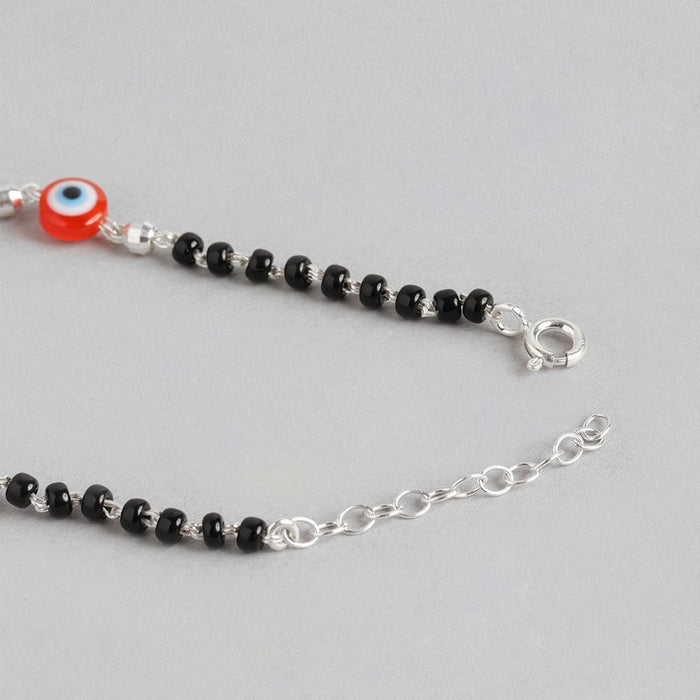Triple Evil Eye 925 Sterling Silver Beaded Bracelet