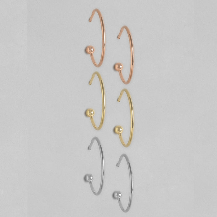 Triple Plating Drop Earring 925 Sterling Silver Combo