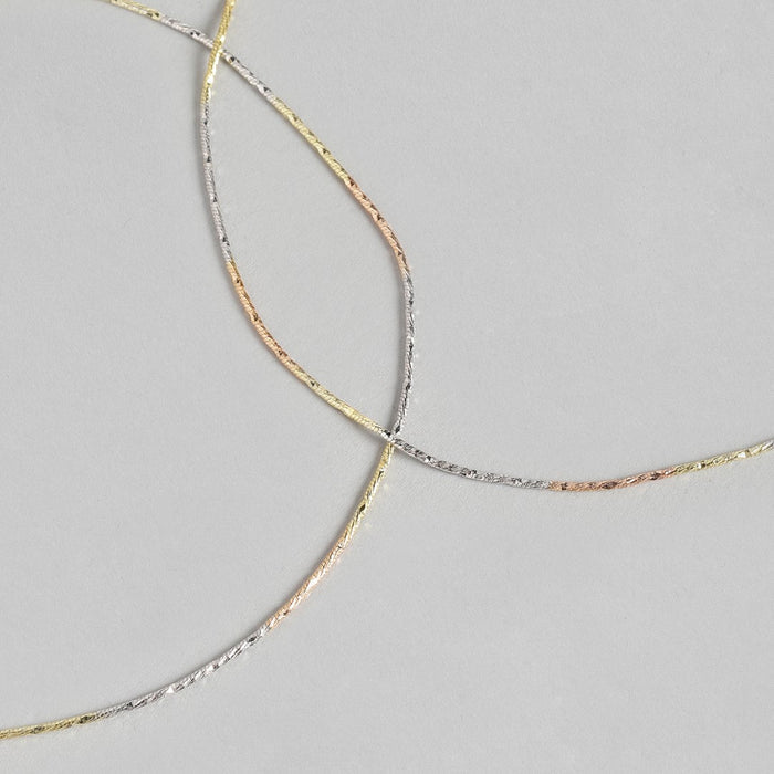 Triple Tone 925 Sterling Silver Anklet