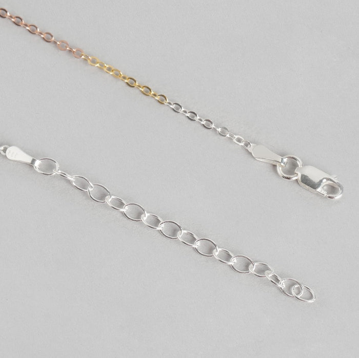 Triple Tone Classic 925 Sterling Silver Cable Chain