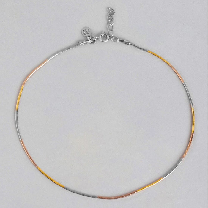 Triple Tone Serpent 925 Sterling Silver Anklet