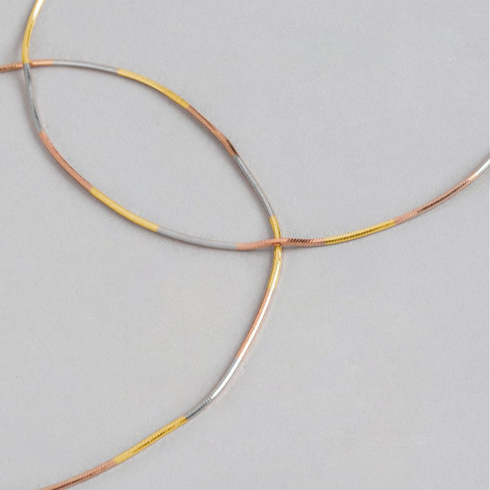 Triple Tone Serpent 925 Sterling Silver Anklet