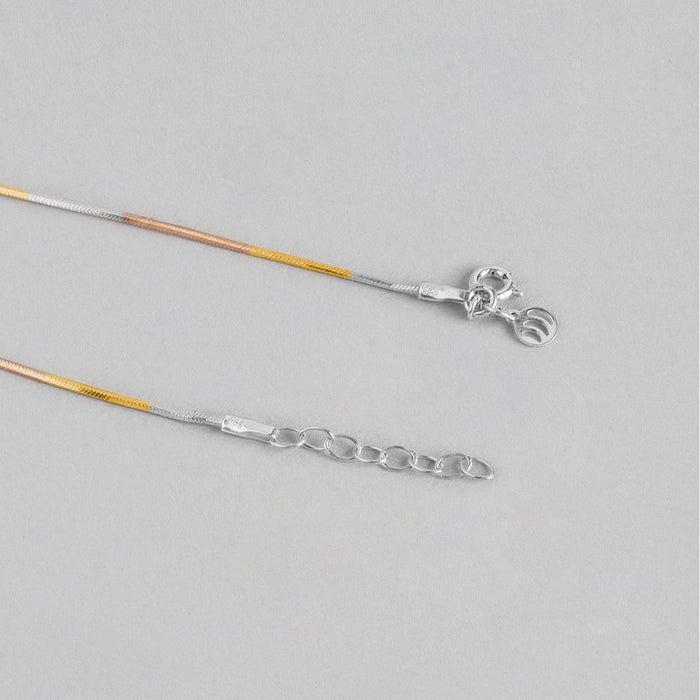 Triple Tone Serpent 925 Sterling Silver Anklet