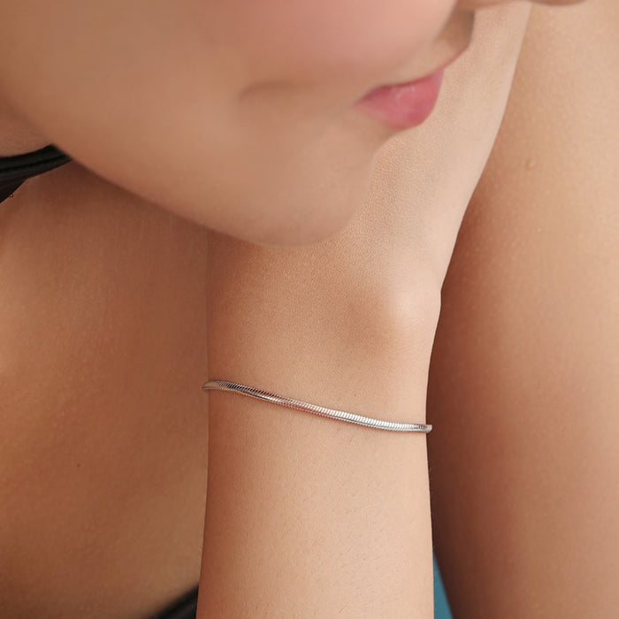 Triple Tone Serpent 925 Sterling Silver Bracelet
