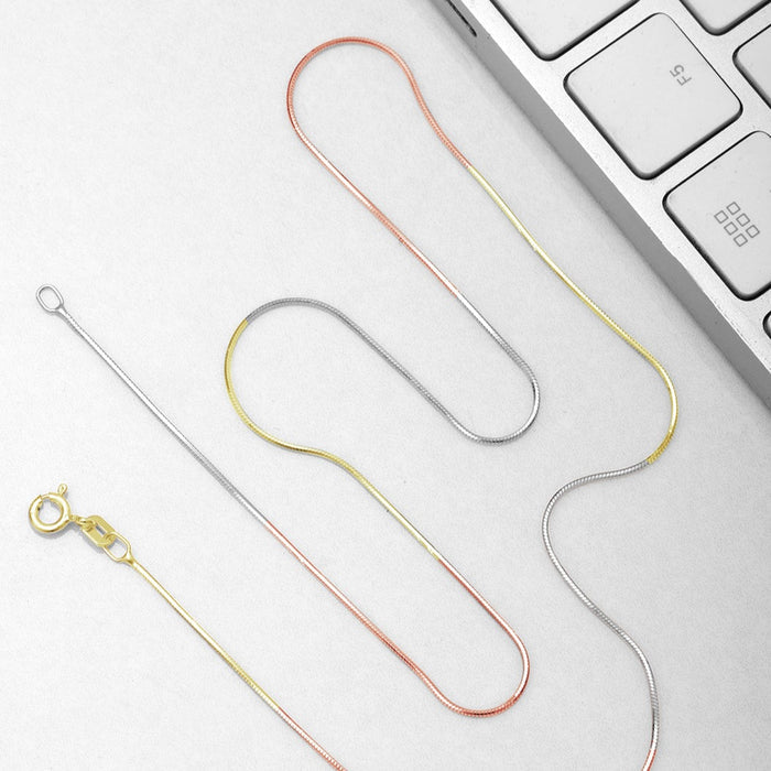Triple Tone Serpent 925 Sterling Silver Snake Chain