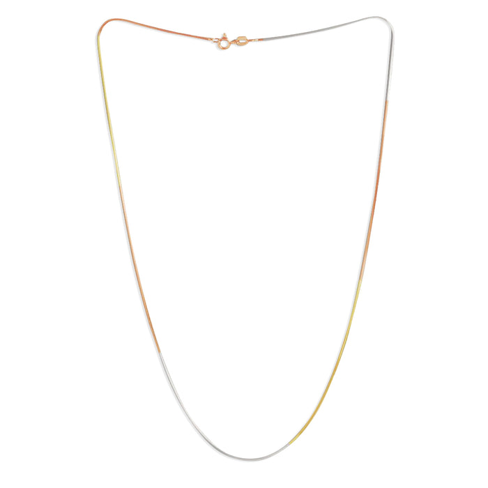 Triple Tone Serpent 925 Sterling Silver Snake Chain