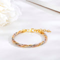 Triple Tone Trellis 925 Sterling Silver Weave Bracelet
