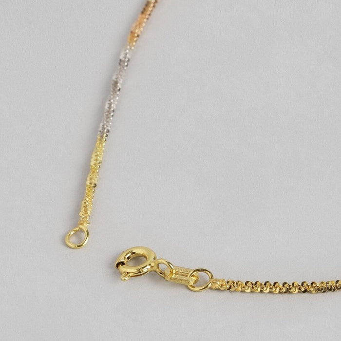 Triple-Tone Weave Chain 925 Sterling Silver Anklet