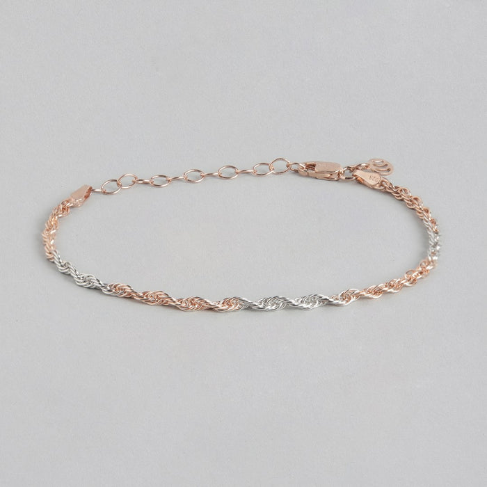 Triple Toned Chain Link 925 Sterling Silver Bracelet