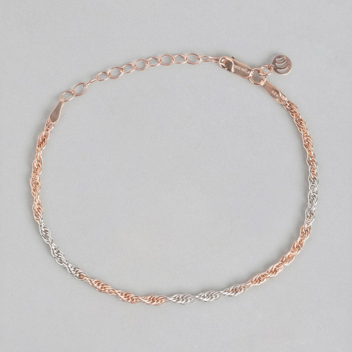 Triple Toned Chain Link 925 Sterling Silver Bracelet