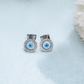 Turkish Evil Eye Stone 925 Silver Earrings