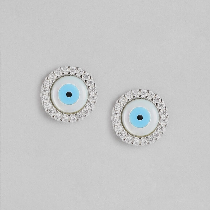Turkish Evil Eye Stone 925 Silver Earrings