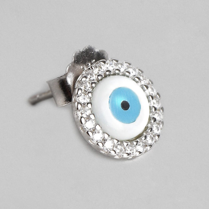 Turkish Evil Eye Stone 925 Silver Earrings