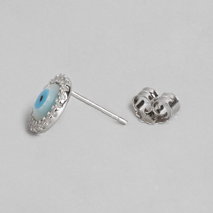 Turkish Evil Eye Stone 925 Silver Earrings