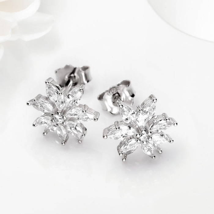 Twilight Sparkle Rhodium Plated 925 Sterling Silver Star Earrings