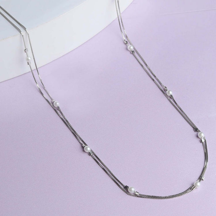 Twin Rivers Pearl Silver 925 Silver Necklace