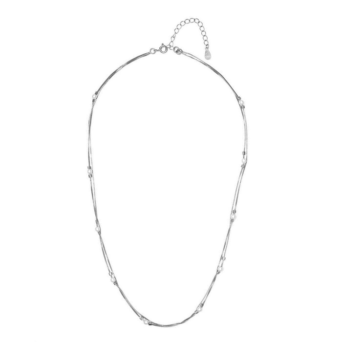 Twin Rivers Pearl Silver 925 Silver Necklace